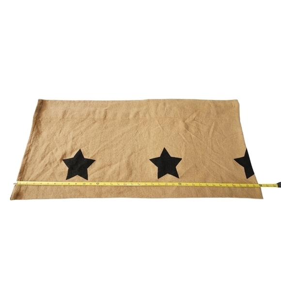 Burlap woven star print rustic window curtain valance 6ft long - Picture 10 of 13